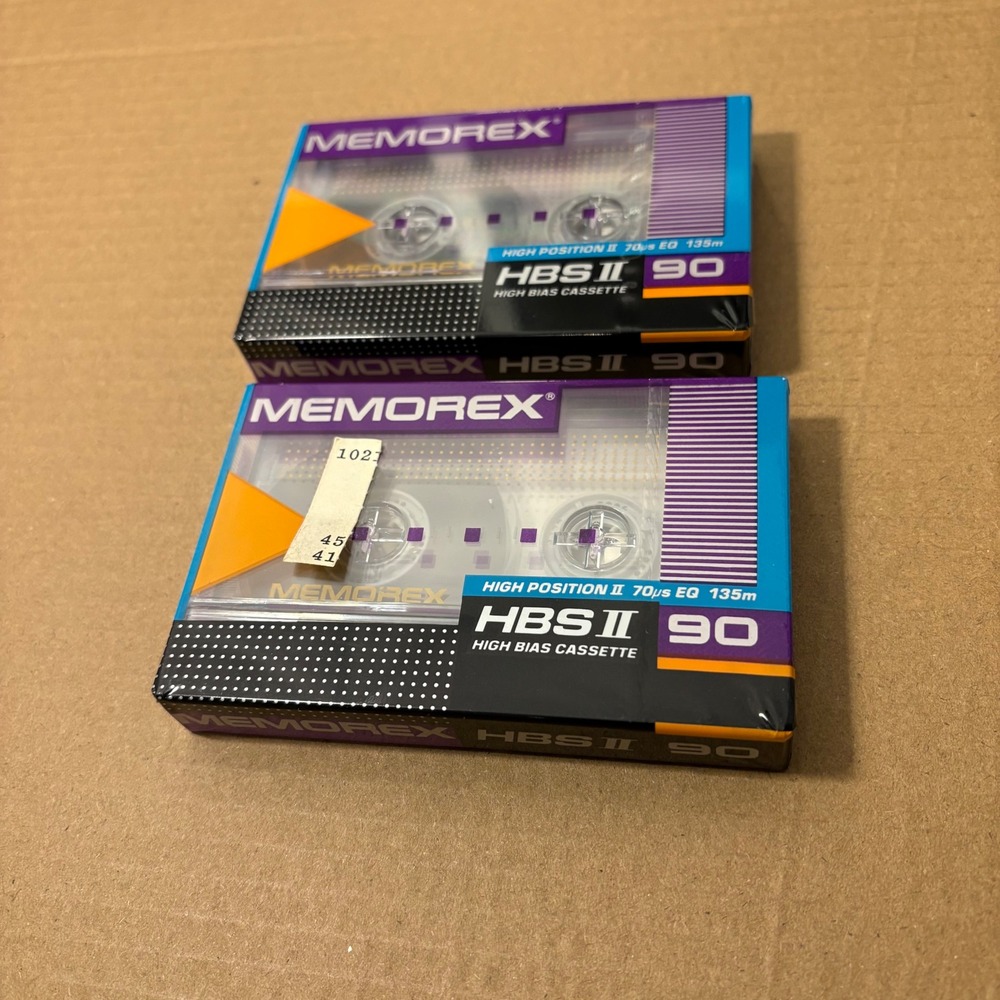 Memorex HBS II 90 High Bias Cassette Tapes -‎ New Sealed Lot of 2
